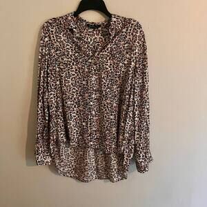 Velvet Heart Collared Shirt Womens Size Large Multicolor Long Sleeve Button Up